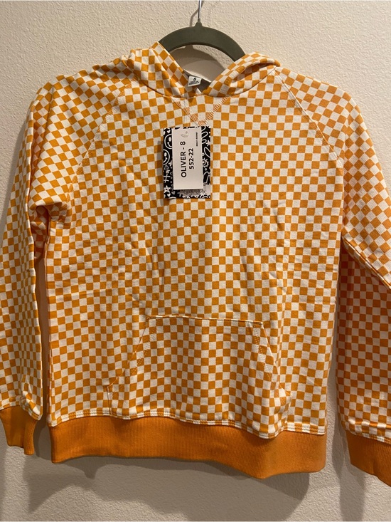 LuLaRoe Other - LuLaRoe Kids Orange & White Checkerboard Hoodie